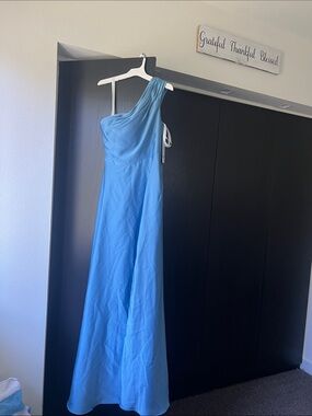 Azazie One-Shoulder Sky Blue Formal Gown